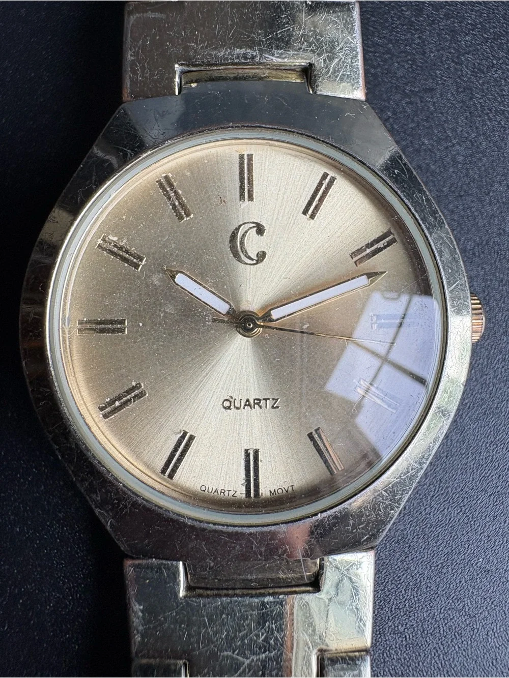 Gold Tone Quartz Watch with 'C' Logo